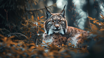 Fototapeta premium Lynx in Focus, Forest Gaze