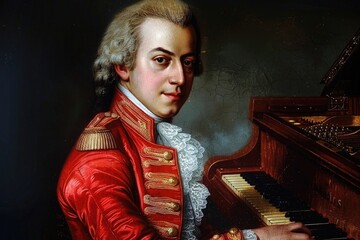  The melodies of the genius, Wolfgang Amadeus Mozart, the composition is a masterpiece of world music culture. the mysteries of his music and his influence on art.