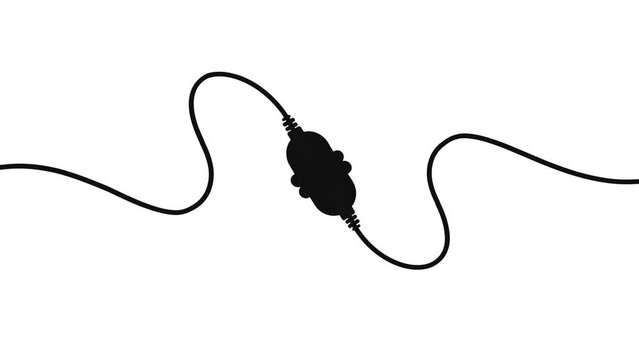Close-up shot of an unplugged power wire cord and sockets plugged. Symbolizing a broken connection. Concept 404 error, page not found. 
