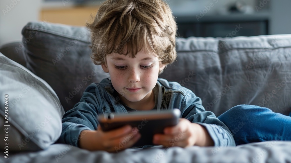 Poster a parent sets restrictions and monitors their childs use of iot devices to ensure their safety and s