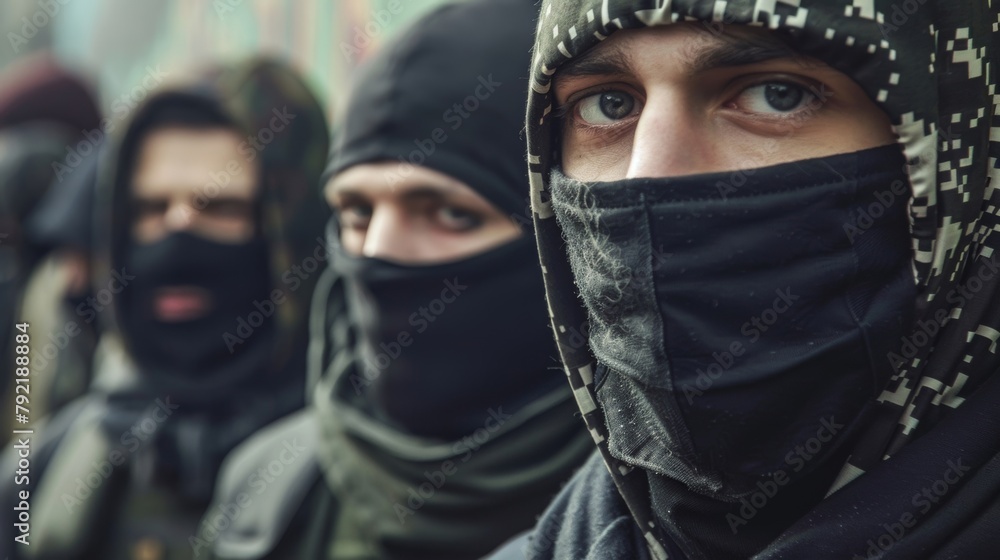 Poster charts and graphs showcasing trends in online activity related to extremist groups and propaganda. .