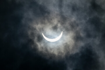 Obraz na płótnie Canvas Eclipse over Houston, Texas. April 2024
