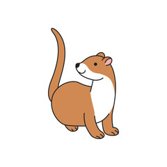 Cute weasel cartoon vector illustration