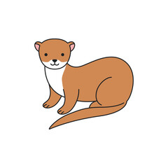Cute weasel cartoon vector illustration