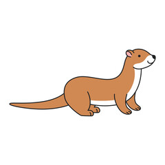 Cute weasel cartoon vector illustration