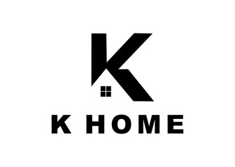 letter k home logo, design, Vector, illustration, creative icon, template