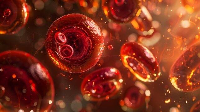 In this image several platelets can be seen undergoing a transformation changing their shape from round to spiky and becoming activated.