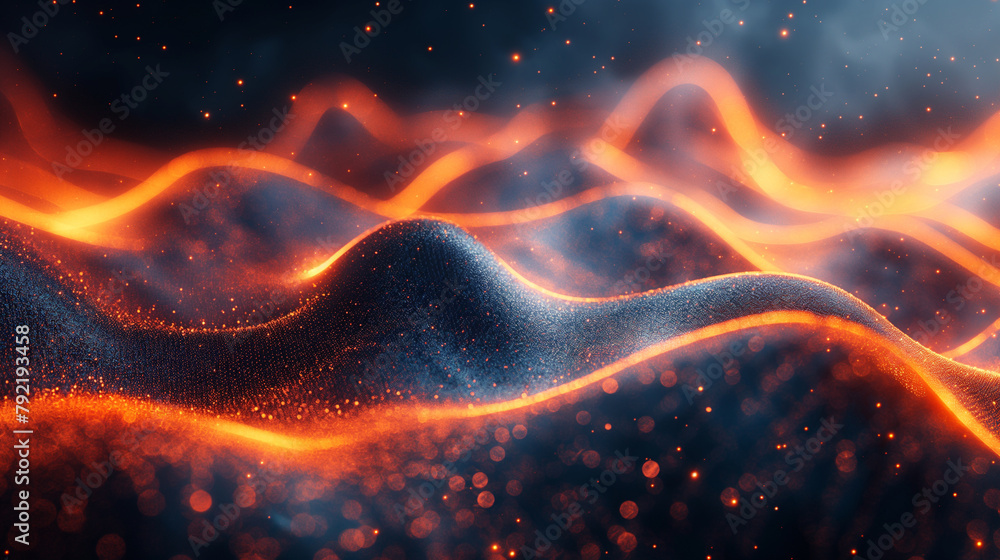 Poster abstract background with 3d sound waves visualization, modern wallpaper or business presentation bac