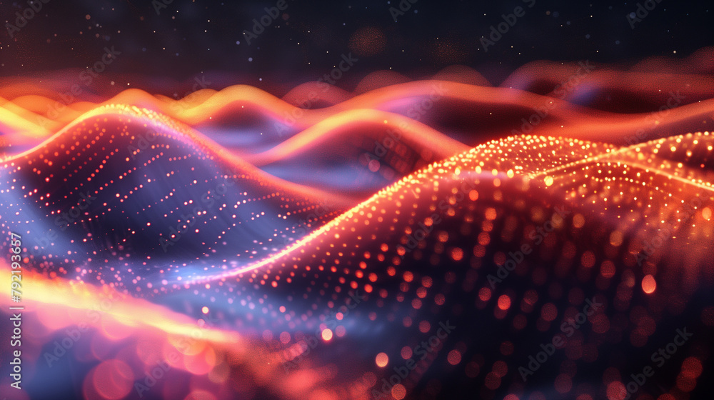 Poster abstract background with 3d sound waves visualization, modern wallpaper or business presentation bac