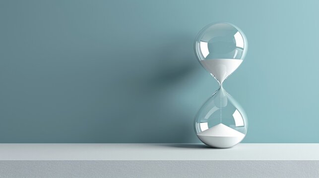 Blank mockup of a unique hourglass wall clock adding an unconventional twist to traditional timepieces. .