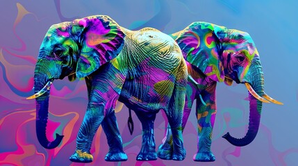 Very colorful, Elephant couple