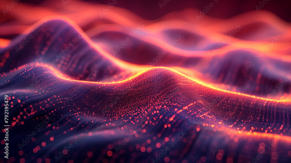 Poster abstract background with 3d sound waves visualization, modern wallpaper or business presentation bac