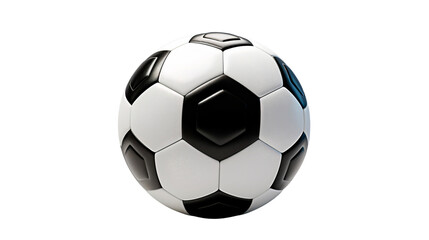 Fototapeta premium Soccer ball. Football ball realistic 3d black and white color, isolated on transparent background