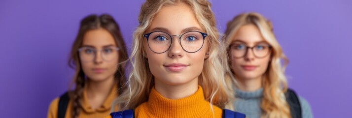 Group of Women in Glasses Standing Together
