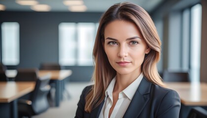 businesswoman, wearing suit working in office	
