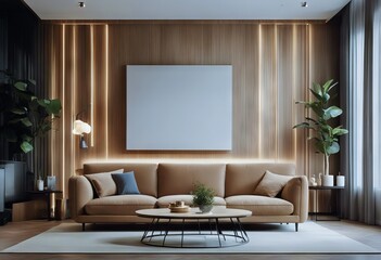 modern living walls interior paneling room interior design wooden Elegant sofa