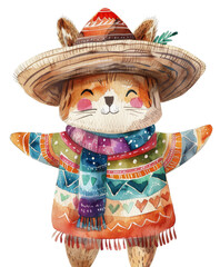 watercolor animal cinco de mayo