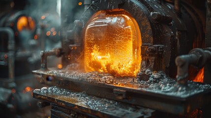 Glassmakers begin by crafting a rod for lightning protection a crucial step in their production process, Generated by AI - obrazy, fototapety, plakaty