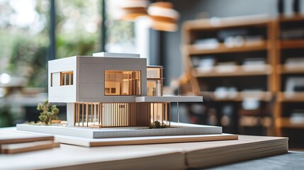 Modern Architectural Model of Urban Apartment Building, Representing Contemporary Housing Trends and City Development, Ideal for Real Estate Concepts and Property Investment Visuals.