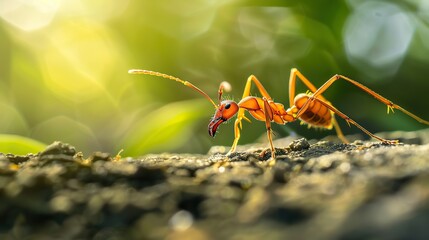 photo of single beautiful ant in nature