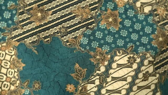 Spinning batik fabric, Indonesia unique pattern textile, textured textile background