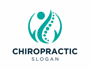 Logo about Chiropractic created using the CorelDraw application. on a white background.