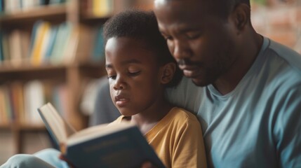 Closeup of a parent and child engaged in a conversation about literature highlighting the intimate and personalized learning experience of homeschooling. .