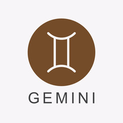 gemini zodiac sign. astrological sign symbols. minimalist vector. horoscope. air element