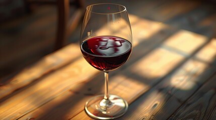 Closeup of red wine pouring in glass.