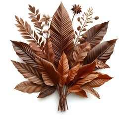 Natural tropical brown dry leaves in autumn season. 