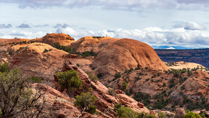People walking on the Canyonland National park Whale rock