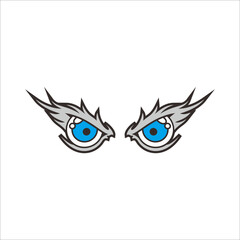 vector two eyes blue headless owl, can be used as graphic design