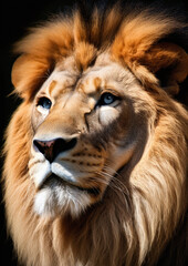 Fototapeta premium Majestic feline lion created by AI