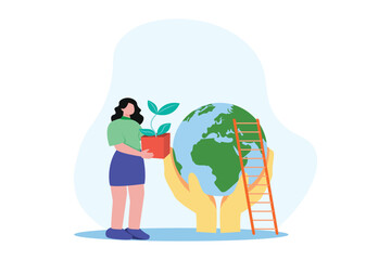 Earth Day Flat Design Illustration