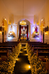 corridor of the church , parish of the good jesus of sorrows, interior of the church of st mary, altar of the church, interior of church, altar in church, church in the night, church in the night