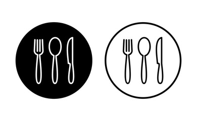 spoon and fork icon set. spoon, fork and knife icon vector. restaurant icon