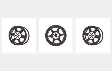 Car Rim Wheel Disks icon, logo isolated on white background