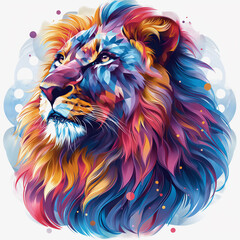 Lion with a Vibrant Mane Illustration