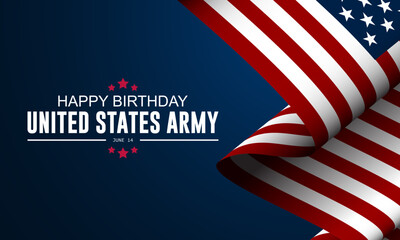 U.S. Army Birthday June 14 Background Vector Illustration - obrazy, fototapety, plakaty