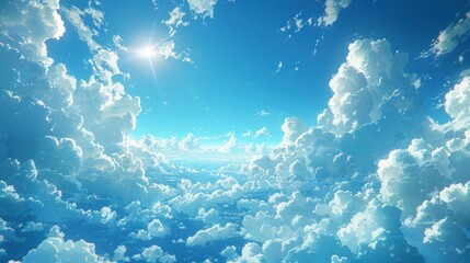 scenery sky, anime style background illustration