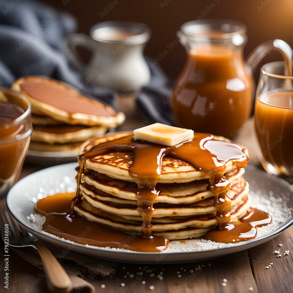Canvas Prints stack of pancakes with caramel