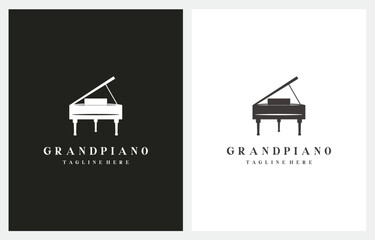 Grand Piano logo design icon vector