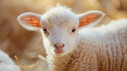 Closeup of a baby sheep born through the process of cloning exemplifying one of the many potential outcomes and controversies surrounding the use of cloning technologies in creating .