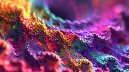 Colorful fractal patterns zooming into an infinite depth - obrazy, fototapety, plakaty
