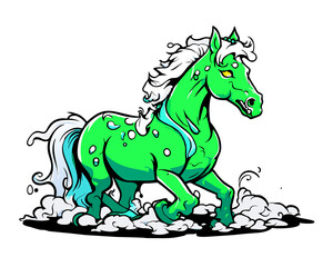 Obraz premium Zombie horse illustration