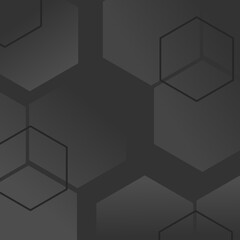 black and white hexagon geometric abstract background
