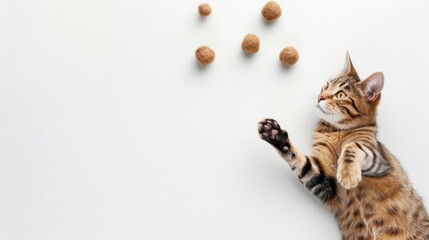 Blank mockup of a pack of catnipinfused toys to keep your feline friend happy and active. .