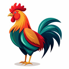 Rooster vector art illustration (7)
