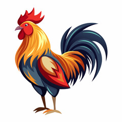 Rooster vector art illustration (9)