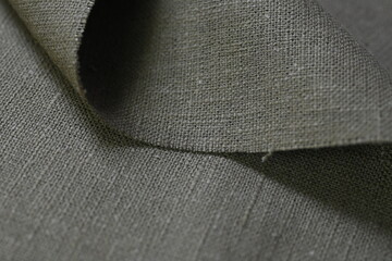 black hemp viscose natural fabric cloth color; sackcloth rough texture of textile fashion abstract...